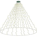 Weihnachtsbeleuchtung für Christbaum, Kedoxi Lichterkette Weihnachtsbaum, Lichterketten Christbaumbeleuchtung mit Ring, 2m 16 Girlande 400 LEDs Baumvorhang für 150cm bis 220cm Tannenbaum Warmweiß