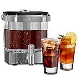 Filterkaffeemaschinen, Kaffeemaschine für Filterkaffee, HOZODO Kaffeepressen mit Ultrafeiner Mehrwegfilter, Cold-Brew Kaffeebereiter aus Glas und Edelstahl, 1.2 L Eiskaffeemaschine mit Zap