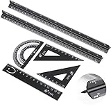 Seamuing Dreikantmaßstab Maßstab Lineal, 6 Stück Aluminium Lineal Architekt Metall Geodreieck Set für Architekten 2 Stück 30cm Dreieck Architekt Waage Lineal + 4 Stück Dreieck Lineal S