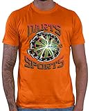 HARIZ Herren T-Shirt Darts Sports Blitz Scheibe Dart Sprüche Männer Sport Fun Trikot Plus Geschenkkarten Orange 3XL