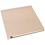 Fotoalbum zum Selbstgestalten 28cm x 27cm Seiten Fotoalben Scrapbook Groß zum Einkleben, Leinen Nachfüllbar Fotobuch Gästebuch Stammbuch, Geburtstag Jahrestag Geschenk (20 Blatt, 40 Seiten, Beige)