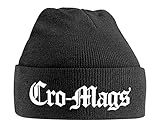 Plastichead Cro-Mags Mütze Beanie Weiß Band Logo Nue offiziell Schw