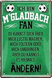 Blechschilder ICH Bin M'GLADBACH Fan Metallschild für Fußball Begeisterte Dekoschild Geschenkidee 20x30