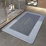 The Premium Super Absorbent Floor Mat, Badematte, rutschfest Waschbar Badezimmerteppichnell, antirutsch beschichtet, extra stark saugfähig für Badezimmer, Küche (Rectangle Blue, 40x60cm)