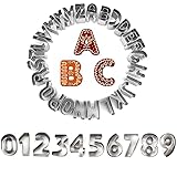 IVEOPPE Ausstecher Buchstaben und Zahlen Fondant Ausstechformen Set 36 Stück Cutter Alphabet Tortendeko Backen Zubehör (Mehrweg)