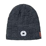LED beleuchtete Beanie-Mütze, Wintermütze mit Licht Wireless Bluetooth 5.0 Music Mütze LED Hut USB aufladbare Caps für Männer Frauen warme Strickmütze LED Cap L