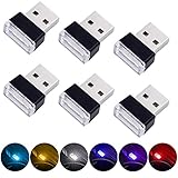 6 Stück Auto-Atmosphäre-Licht, NALCY Mini-Usb-Dekorative Lampe, Selbstinnenlicht, Usb Farbige Led Mini Lampe Beleuchtung Wireless Licht für Auto Notebook Power Bank