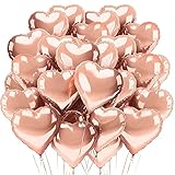 TOPHOPE Herzluftballons Herzballons Herz Folienballon Rosegold 30 Stück, Rose - Ideal als Hochzeitsdeko, Geburtstagsdeko oder Partydekoration (Rosegold-30pcs)