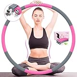 DUTISON Hula Reifen Hoop Erwachsene - Fitness Slim Weighted Hullahub zum Abnehmen für Zuhause Sport 8 Knoten Abnehmbares Design mit Gewichten Einstellbar von 1,2 bis 3,2 kg