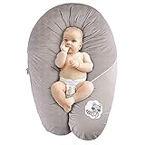 Sei Design Stillkissen Schwangerschaftskissen Lagerungskissen Ökotex zertifiziert| Extra leise Füllung. Bezug 100% Baumwolle, abnehmbar XXL 190 x 30