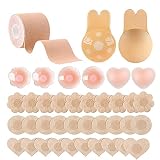 49pcs Klebe BH Push Up Set 5 in 1 Brustaufkleber Boob Tape Klebeband Klebe BH Einmal Silikon Nippel Covers Fashion Beauty Tape Klebe BH für große Brüste Cup