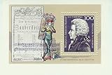 Mozart Wolfgang Amadeus - 200.Todestag - 200 Jahre Uraufführung der Zauberflöte 1791 - BRD/Bund - Komponist Noten Zauberflöte (Briefmarken für Sammler) postfrisch 100 Pf./Pfennige [Briefmarken, MiNr Bl 26]