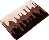 HKAFD Badematten Badezimmer Teppiche Maschine Weiche Wasser Absorbierende Plüschbad Matten Retall Für Bad Duschwanne für Badezimmer Badewanne Badewanne Kichen (Color : Brown, Size : Small)