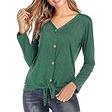 XIANO Bluse Damen Langarm hemdbluse einfarbig Business Hemd Herbst und Sommer Revers Kragen Bluse Damen Langarm Kariert Casual Elegant Hemdbluse Button Down Oberteile Tunika mit Knöp