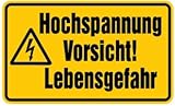 LEMAX® Schild PVC Hochspannung Vorsicht! Lebensgefahr mit Symbol 200x300