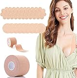 5cm*5m Boob Tape,2 Rollen Breast Lift Tape mit 20Pcs Nipple Covers,Verhindern Sie schlaffe Brust, Wasserdicht und sSchweißfest,für A-E Cup Große B