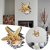 YUGHGH Sticker Sammlung 3D-Wandaufkleber Wanduhr Stumm Bewegung Mode und schöner dekorativer Wandaufkleber Heckscheibenaufkleber Auto Feuerwehr (Multicolor, One Size)