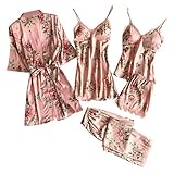 HCOO Lace Body Sexy Dessous Bodysuit Dessous Rot Dessous Rot Spitze Nachtwäsche Damen Lang Süße Oberteile Damen Damen Kleidung Sommer (Rosa,L)