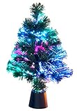 Lunartec Weihnachtsbaum Glasfaser: Deko-Tannenbaum, dreifarbige LED-Beleuchtung, Batteriebetrieb, 45 cm (Glasfaserweihnachtsbaum)