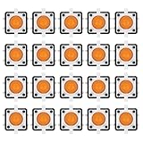 20 STÜCKE Taktiler Druckknopfschalter LED Micro Kurzzeitiger Taktiler Druckknopfschalter Sortimentssatz für TV/Audiogeräte/Computer 12 X 12 X 7,3 Mm / 0,47 X 0,47 X 0,29 Zoll(Gelb)