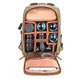 WANGXN DSLR Kamera Rucksack Leinwand Fotografie Tasche größere Kapazität im Freien wasserdichte Kameratasche für Nikon/Sony/Canon Objektiv (außer Fotografie-Tools)