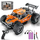 VATOS Ferngesteuertes Auto 1:16 RC Auto für Kinder - 2,4 GHz Offroad Monstertruck 15km/h Geländewagen 2WD Buggy Elektrisches Spielzeugauto RC Fahrzeug LKW mit Zwei Batterien für Jungen und M