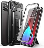 SUPCASE Outdoor Hülle für iPhone 12/iPhone 12 Pro (6.1') Handyhülle 360 Grad Case Bumper Schutzhülle [Unicorn Beetle Pro] mit Displayschutz, Schw