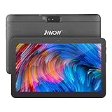 Tablet 10.1 Zoll Android Tablet AWOW, 1.5GHz Quad Core, 2GB RAM, 32GB ROM, 1024 * 600 TN, 0.3MP & 2MP Kamera, Android 10 GO, 2.4G WiFi, Bluetooth 4.0, 5000mAh Batteriekapazität, Schw