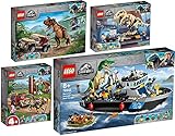 BRICKCOMPLETE Lego 4er Set: 76939 Flucht des Stygimoloch, 76940 T. Rex-Skelett in der Fossilienausstellung, 76941 Verfolgung des Carnotaurus & 76942 Flucht des Baryonyx