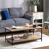 XHONG Couchtisch Beistelltisch Moderner Couchtisch mit Regal Wohnzimmertisch Rechteckiger S