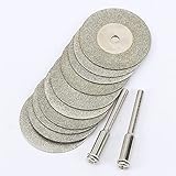 Schleifscheiben, 10 teile/satz 30mm Diamant Schneidscheiben +2 Laube Welle Cutoff Blade Bohrer for Zubehör Rotary Werkzeug S