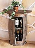 DanDiBo Wandtisch halbrund Tisch Weinregal Weinfass 0373-R Braun Schrank Fass aus Holz 73 cm Beistelltisch Konsole Wandkonsole B