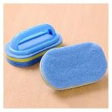Küche Reinigung Badezimmer WC Küche Glas Wandreinigungsbad Bürste Griff Schwamm Bad Bottombathtub Keramik Reinigungswerkzeuge Pinsel Küche Bad Reinigungswerkzeug (Color : Blue)