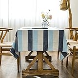 Baumwolle Leinen Tischdecke 135×200cm Abwaschbar Rechteckig Küche Esszimmertische Dekoration Tischtuch Gartentisch Outdoor Tischdecken B