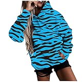 GEU Damen Hoodies Dünn Kapuzen Sweatshirt Gestreift Farbblock Kapuzenpullover mit Tasche Frauen Einfarbig Langarmshirt Streetwear Rundhals Kapuzenpullis Langarm Top