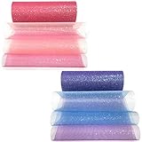 Glitzer Tüll Regenbogen Tüllband Tüll Rolle Regenbogen Glitzer Rolle Tüll Rollen Tutu Stoff Tüll Rollenspule Bastel Tüll Für Geschenkverpackung Hochzeit Party Bankett Rock Kleidung Deko 2 R