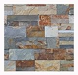 1 Muster W-009 Schiefer Wandverkleidung Naturstein Wandverblender Steinwand Wand Design Verblender Natural Stone Wall Cladding - Fliesen Lager Verkauf Stein-Mosaik Herne NRW