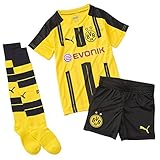 PUMA Kinder Set BVB Home Minikit with Sponsor Logo Babyset, Cyber Yellow-Black, 92