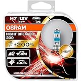 Osram NIGHT BREAKER 200, H7, + 200% Licht, Halogenlampe für Scheinwerfer, 64210NB200-HCB, 12-V-Auto, Doppelbox (2 Lampen)