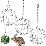 CAPRICIOUS 3 Stück Edelstahl Feeder Spielzeug, Edelstahl Feeder Ball Heuball Kaninchen Spielzeugs für Hase Meerschweinchen Kaninchen Chinchillas H