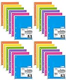 Mead Spiralnotizbuch, 24 Stück, 1 Querschnitt, liniert, Spiralbindung, niedliche Schul-Notizbücher, Pantone-Farben, 70 S