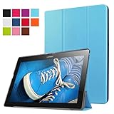 Lobwerk Tasche für Lenovo Tab 2 A10-30 A10-70F / Tab 10 TB-X103F 10.1 Zoll Schutz Hülle Flip Tablet Cover Case TB2-X30 F/L (Hellblau)