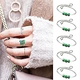 Herbests 5Pcs Set Metall Runden Perlenring Ring Anti-Angst Dekompressionsring Verstellbarer Offener Damen Schmuck Zubehör Handdekoration Einfacher Stil Mode Ringöffnungsringe Schmuck Stapelring