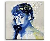 Audrey Hepburn V Aqua 60x60cm - Splash Art Paul Sinus Wandbild auf Leinwand - Malerei, Kunstbild, Aquarell, Fineartp