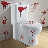 BLOUR Horror Decal Home Decor Abnehmbare Halloween DIY Glastür Wandkunst Blut Handabdruck Wohnzimmer PVC Wasserdichter Fensteraufkleb