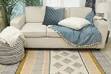 IMPEXART PVT LTD Teppiche für Wohnzimmer, Schlafzimmer, mehrfarbig, flauschiger Teppich, weiche Bodenmatte, rutschfest, 190 x 130 cm, für Wohnzimmer, Heimdek