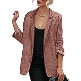 Elegant Damen Temperament Lose Casual Denim Cardigan Anzug Stitching Jacke, rot, 48