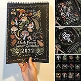 Dark Forest Lunar Calendar 2022 with 12 Original Illustrations,Animals Calendars Art House Decor ,2022 Calendar Colorful Waterink Wall C