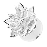 Piercingfaktor Ohr Plug Flesh Tunnel Piercing Ohrpiercing Edelstahl Blumen Blüte mit Strass Kristallen Silber 10