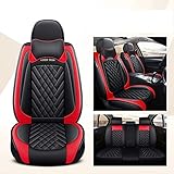 Ciroing Autositzbezüge Zubehör Sitzbezüge Universal Set für Ford Mondeo/Orion/Probe/Puma/Ranger/Scorpio/Sierra/Taunus Auto Leder Sitzbezügesets vorne und hinten,Schwarz R